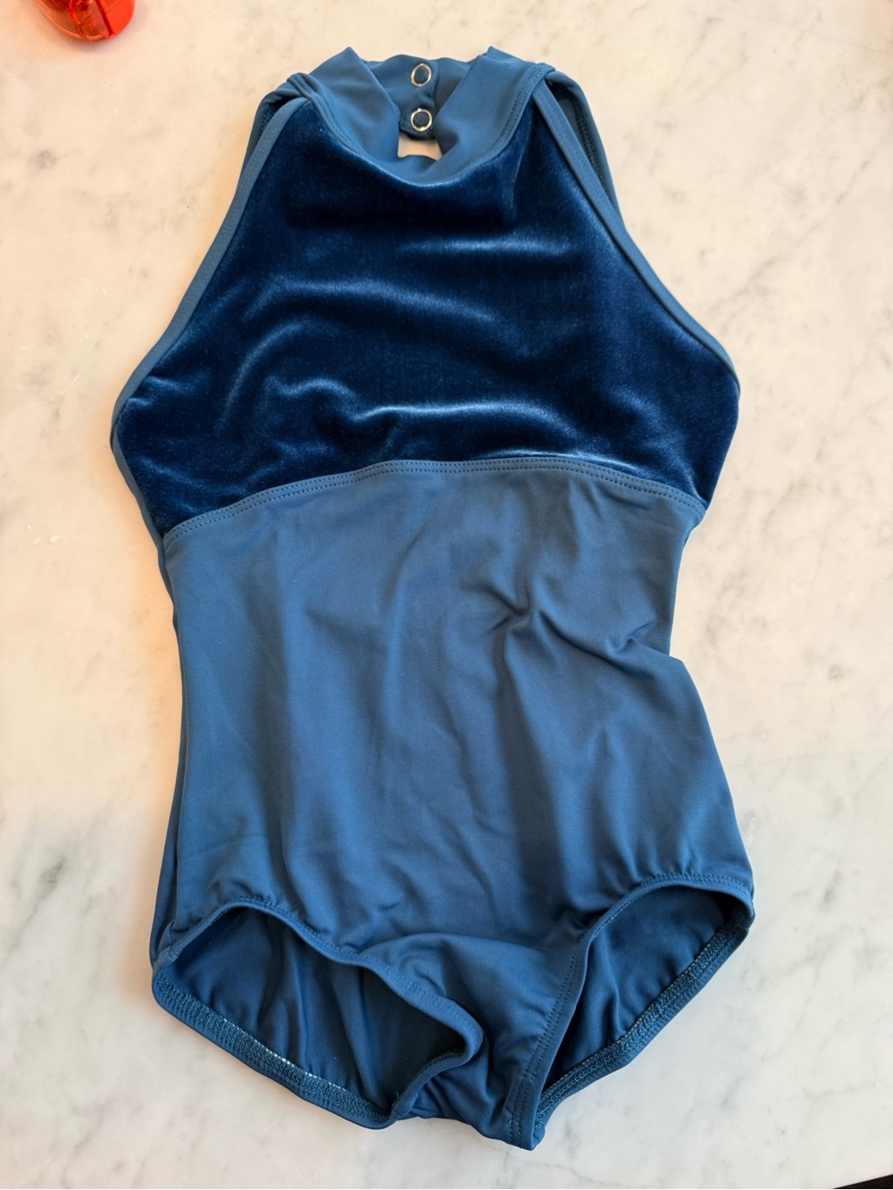 Suffolk Dance Blue Velvet-Top One-Piece Leotard
